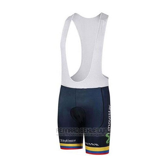 2018 Fahrradbekleidung Movistar Champion Kolumbien Trikot Kurzarm und Tragerhose - zum Schließen ins Bild klicken